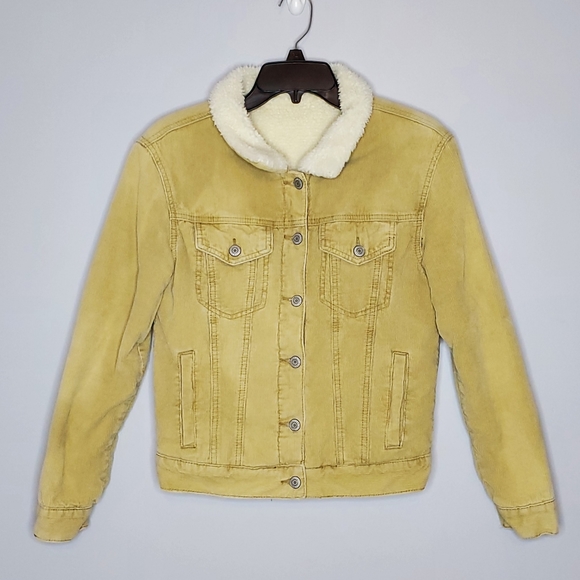 John Galt tan corduroy sherpa lined waist jacket size small - Picture 2 of 10